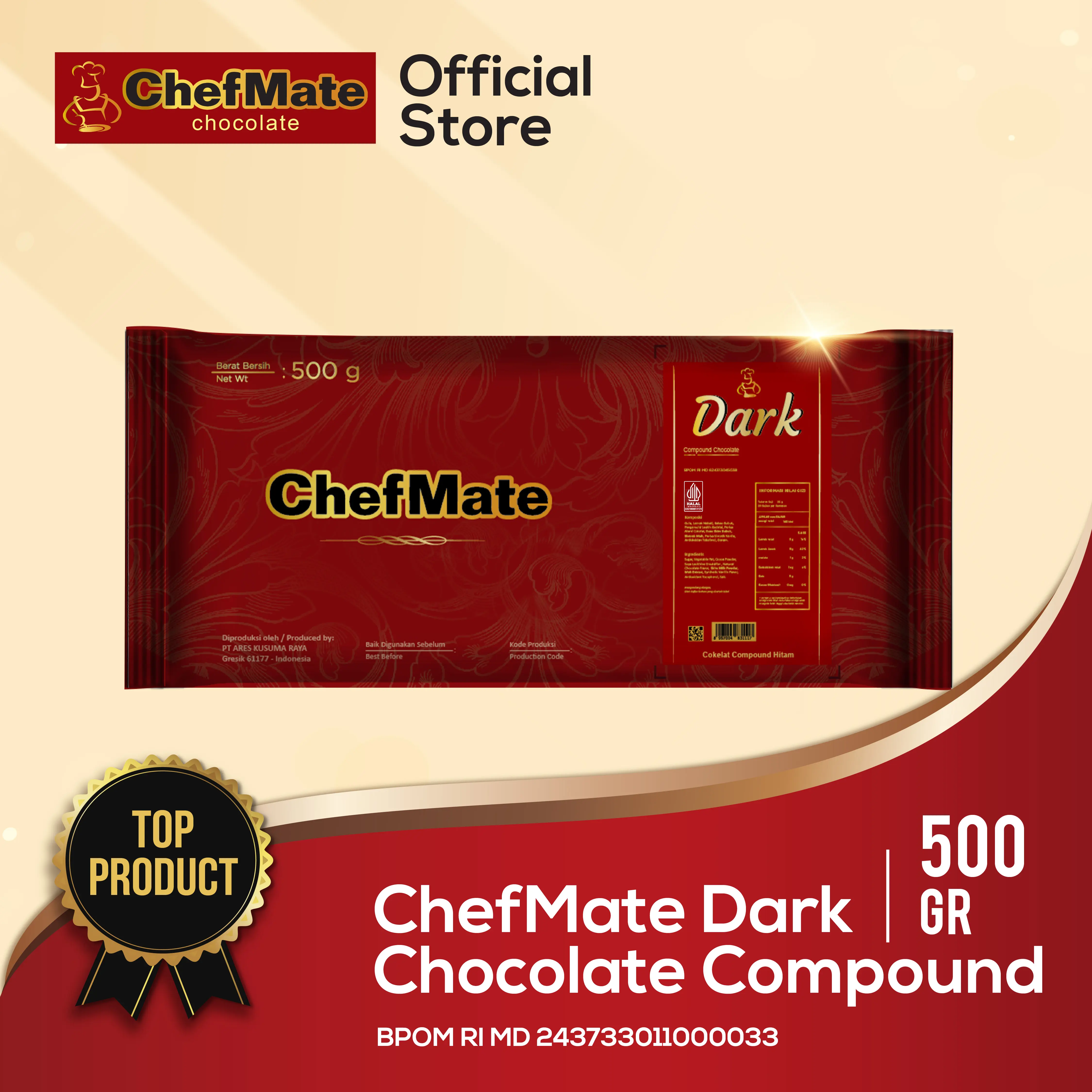 CHEFMATE DARK CHOCOLATE COMPOUND 500 GR
