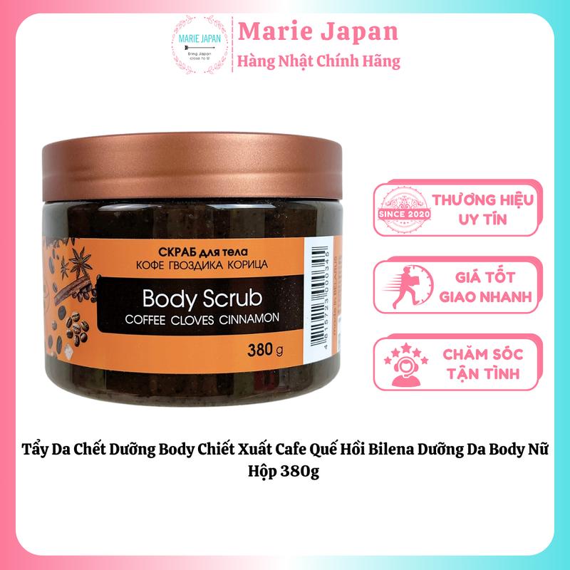 Tẩy Da Chết Dưỡng Body Chiết Xuất Cafe Quế Hồi Bilena Dưỡng Da Body Nữ Hộp 380g - Làm Đẹp Da Women Peel Da