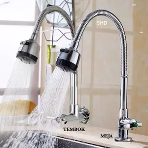 Keran Cuci Piring Angsa Kran Dapur Drat 1/2 inch Kran Angsa Fleksibel Keran 2 Model Air Angsa Fleksible