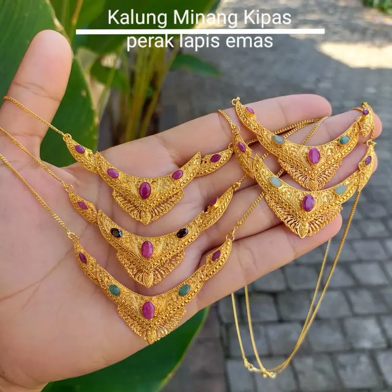 Kalung Minang Kipas Bun Bali Lapis Emas 0