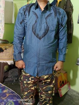 Product Review of Batik Barata 2 katun slimfit kemeja denim pria premium Formal Motif Nyaman Panjang Kain Kerja Baju Hitam Biru Hem Casual Pendek Kantor Navy Cowok Distro kemeja  paspampres  original from A**7 0