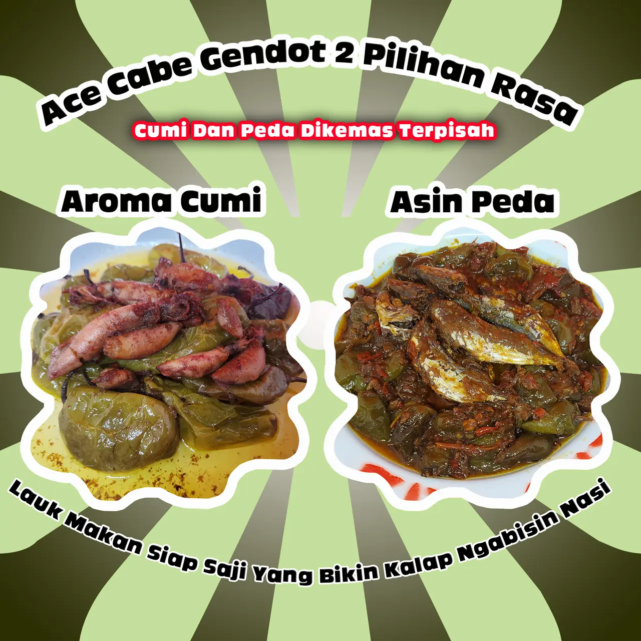 Oseng Cabe Gendot Asin Peda Dan Asin Cumi 1/4 Kg Asin Dikemas Terpisah