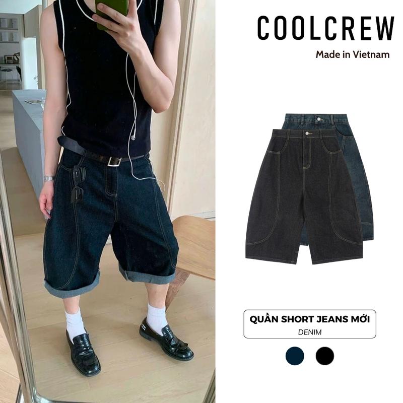  Quần Short Jean Dáng Bầu Lửng Phong Cách Hàn Unisex Xu Hướng Mới 