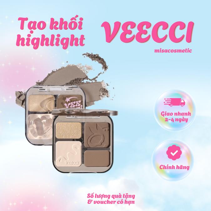 VEECCI Bảng phấn bắt sáng và tạo khối tự nhiên lâu trôi chống nước 8g Mỹ Phẩm Cosmetic Trang Điểm vecci tạo
