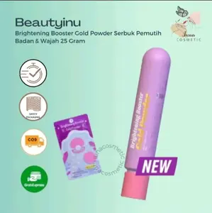 BRIGHTENING POWDER GOLD BOOSTER BIBIT PEMUTIH BADAN DAN WAJAH 25GR