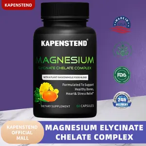 KAPENSTEND Magnesium Glycinate 680 mg, Mendukung Tidur Sehat & Relaksasi Otot, 60 Kapsul, Suplemen Diet, FDA Approved