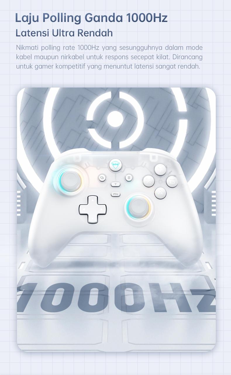 Machenike G3 V2 Wireless Gaming Controller With Dock Pengisian Tri-Mode Bluetooth Baterai 1000mAh Hall Effect Trigger Joystick Gamepad untuk Switch Steam PC