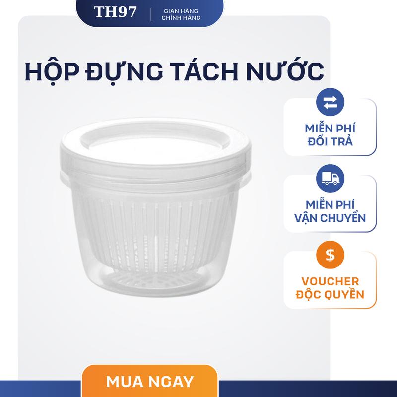  Hộp Đựng Thực Phẩm Tách Nước Đựnġ Hành Tỏi Gừng Để Tủ Lạnh Tròn Có Lỗ Thoát Nước Và Nắp Kín Tránh Mùi Tiện Lợi 