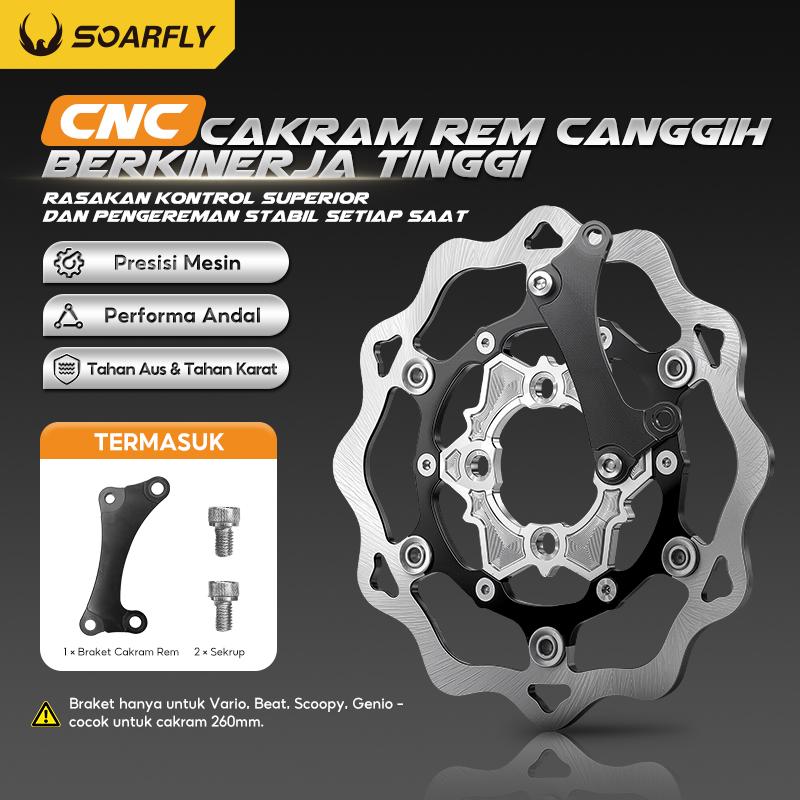 【Pengiriman 24 jam】Piringan Cakram 260mm Disc NPS Floating Lubang 4 Vario 125/150 Mio Sporty Scoopy Beat GENIO Fizr Nmax Aerox DLL Motorcycle