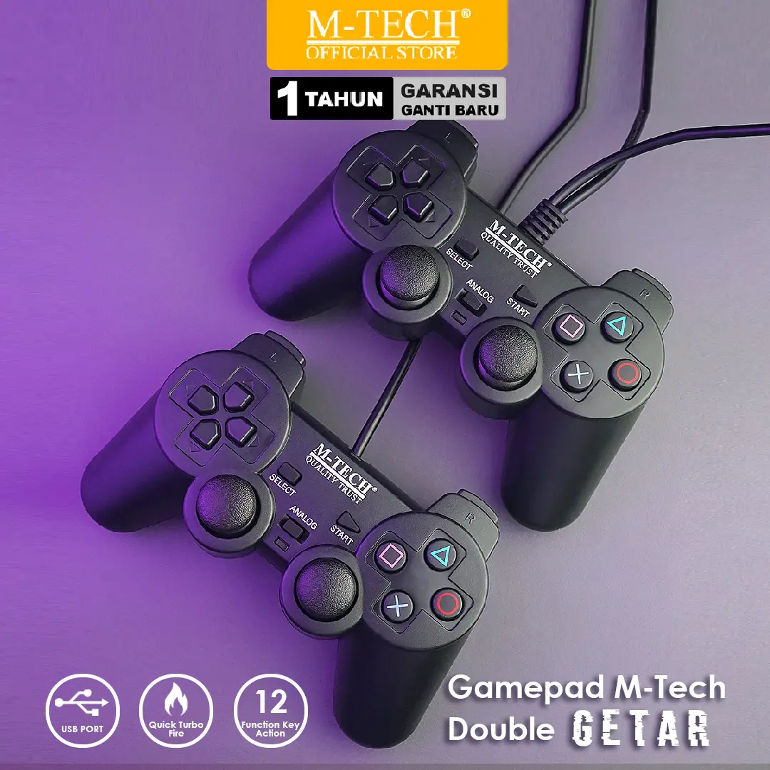 MTECH Stick Gamepad Double Getar USB Joystick PC Laptop PS3 - Garansi 1 Tahun Ganti Baru