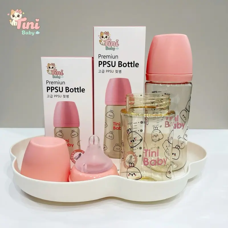 Bình Sữa TiNi Baby Chất Liệu PPSU 170ml/270ml - Chống Sặc, Ngăn Đầy Hơi, Núm Ti Mềm Như Ti Mẹ