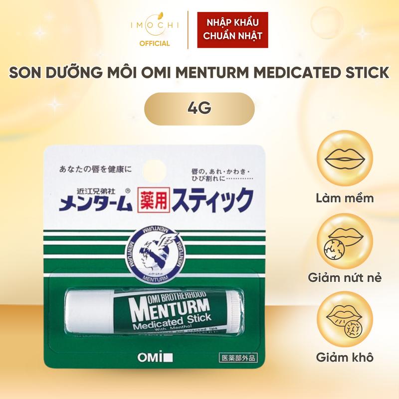 Son Dưỡng Môi Omi Menturm Medicated Stick Nhật Bản Mềm Mượt Giảm Nứt Nẻ Khô Môi 4g