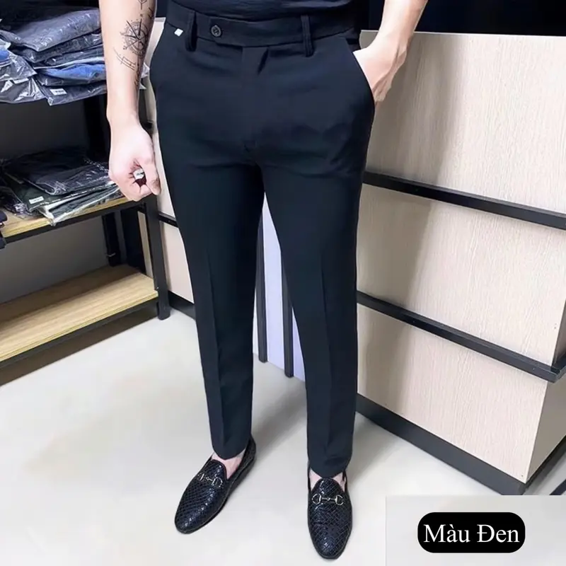 Quần Âu Nam Fom Ống Đứng Chất Vải Tăm Lì Menswear