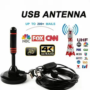 Portable HD TV Antenna Digital HD Aerial DVB-T2 Quick Response Indoor Outdoor antena tv digital indoor 30DBI HD Digital TV Antenna with Amplifier