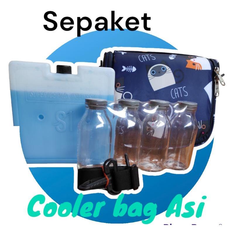 Cooler Bag Asi SEPAKET Ice Gel Pack + 4 Botol Asi Kaca 0