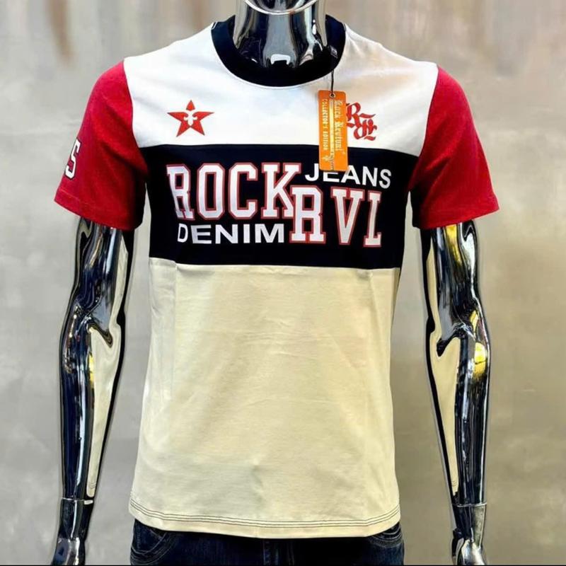  Áo Thun Rock Revival Cao Cấp Màu Đen Phối Đỏ Trẻ Trung Thời 