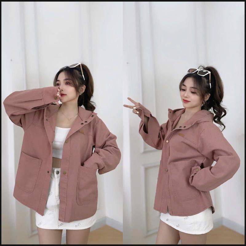  Áo Khoác Chống Nắng Thời Trang Cho Nữ Chất Kaki mềm mịn  Nón to 2 lớp   Có túi trong và túi ngoài to tiện lợi   2 túi ngoài nút bấm 