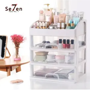 Selamat BELI Se7en RAK KOSMETIK Multifungsi 3 Laci Kotak Makeup Plastik Montage Laci Segat