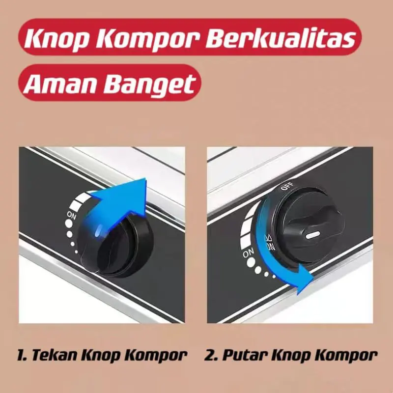 (COD) OMICKO Kompor Gas 1 Tungku Api Biru Hemat Gas & Tahan Lama dapur kecil burner 3