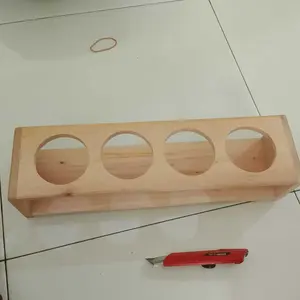 RAK BOTOL BAHAN KAYU MAHONI DIAMETER LUBANG 7 CM DAN 8 CM