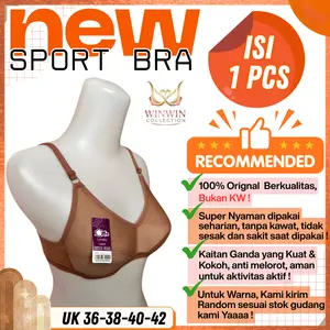 DN LOVELY Sport Bra Wanita Tanpa Kawat Bahan Katun Lembut Nyaman Size 36-42 Original Berkualitas Tinggi untuk Aktivitas Sehari-hari