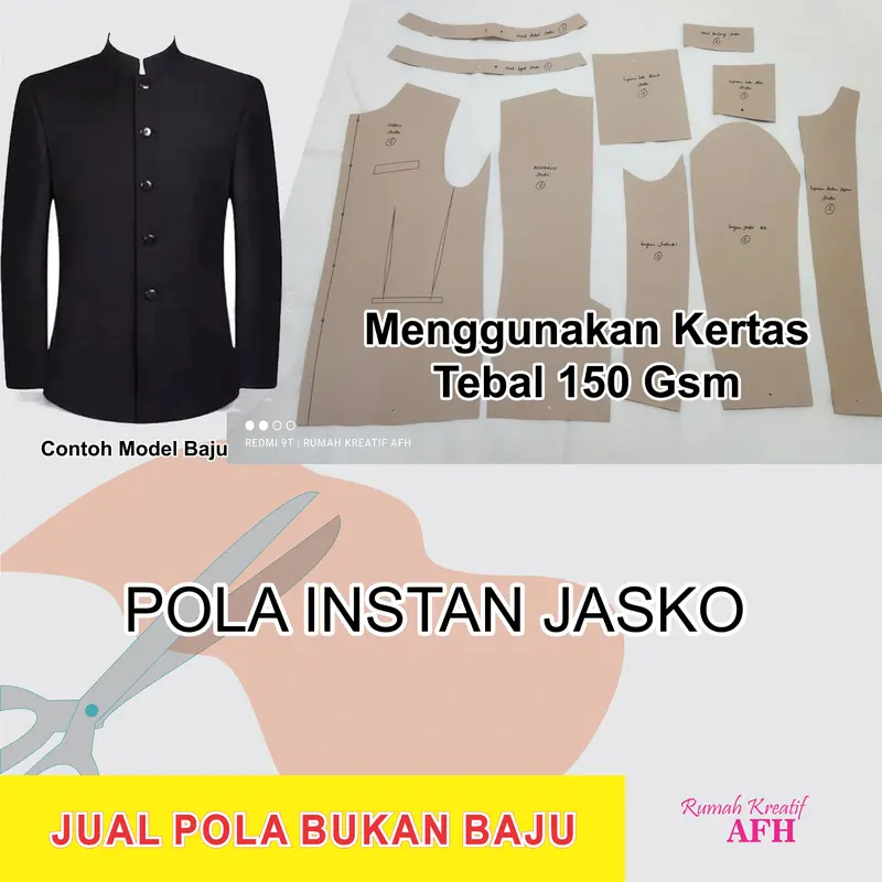 Pola Jasko - Pola Instan Jasko - Pola Jas Koko Pria Dewasa | Rumah Kreatif AFH 0