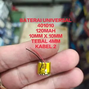 BATERAI UNIVERSAL 401010 UKURAN 10mm x 10mm 120mah KABEL 2 MANTUL