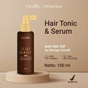 [4.4 EXCLUSIVE LIVE] CARUSILA Hair Boost 2in1 Tonic and Serum with Baicapil 3% Anti-Hairfall for Stronger Growth 100ml Tonik Rambut Spray Anti Lepek by Carusila