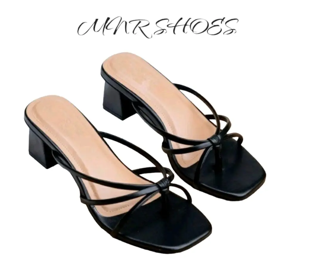 High Heels 5cm Tali Kekinian Chunky Wanita Terbaru
