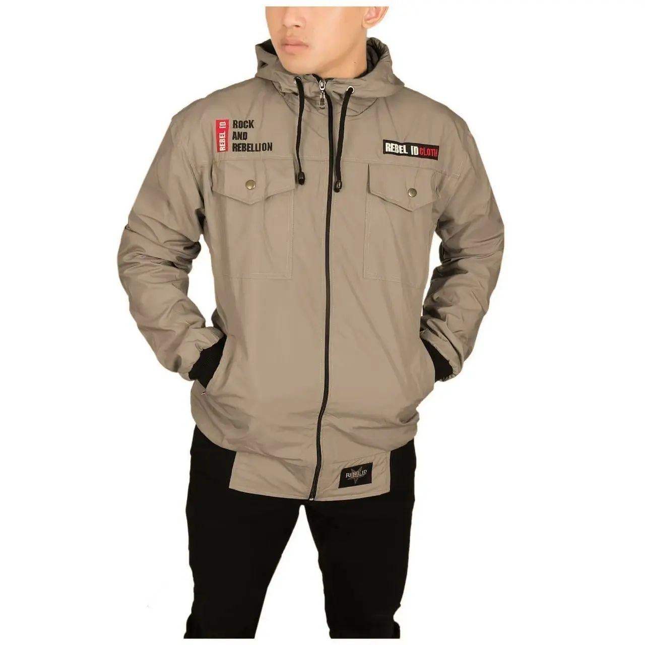 Jaket Semi Parka Parasut Taslan Panjang Pria