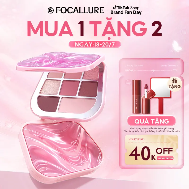 Bảng phấn mắt FOCALLURE 9.6g / 1 PC Sắc tố cao Dưỡng ẩm Chống nhòe Phấn mắt chống nước lâu trôi