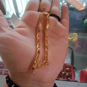 set perhiasan titanium gelang free cincin motif padi dilapisi emas 24k original anti luntur dan karat