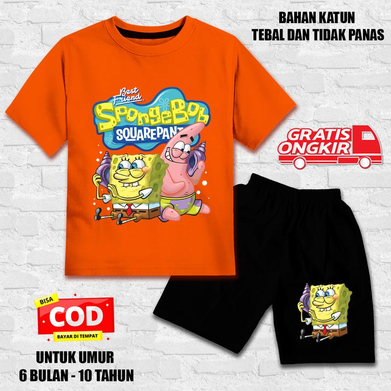 setelan anak laki laki / setelan anak perempuan / set baju kaos pendek anak 117 5