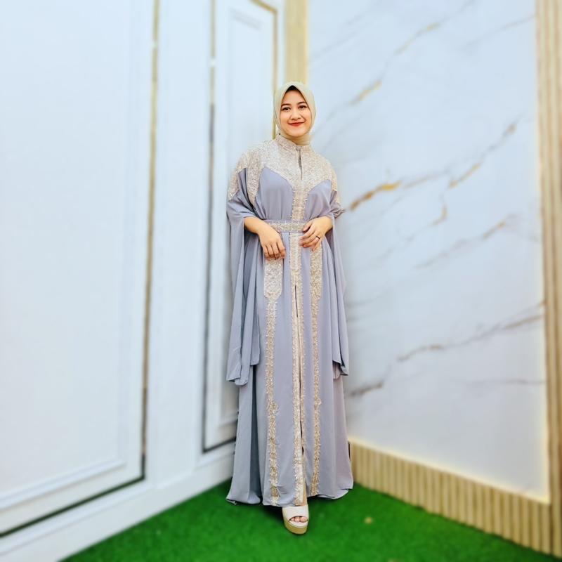 Product Introduction of Kaftan Meera Abaya Viral Terlaris Set Inner Gamis Dress Wanita  Muslim Lebaran 2