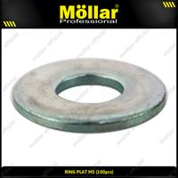 Gambar MOLLAR 93-072 Ring Plat M5 Besi Flat Washer Baut JP M 5 - 100 pcs - 93-072 dari Mollar Kota Cirebon 4 Tokopedia