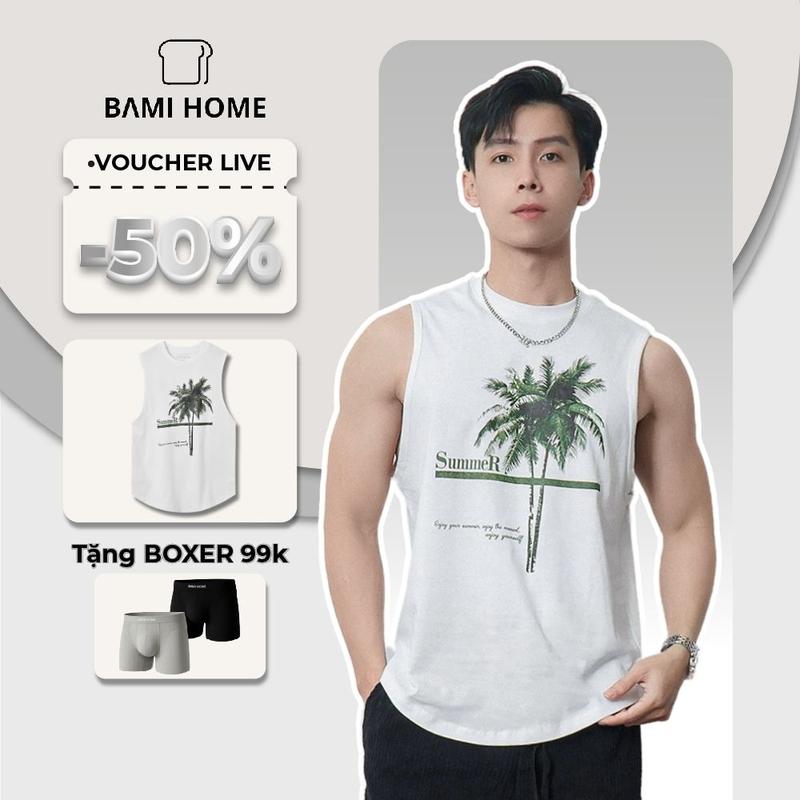 Áo tanktop nam FROS TOP BAMIHOME, Áo GYM 3 lỗ sát nách thể thao chất vải co giãn, mềm mịn ATT09