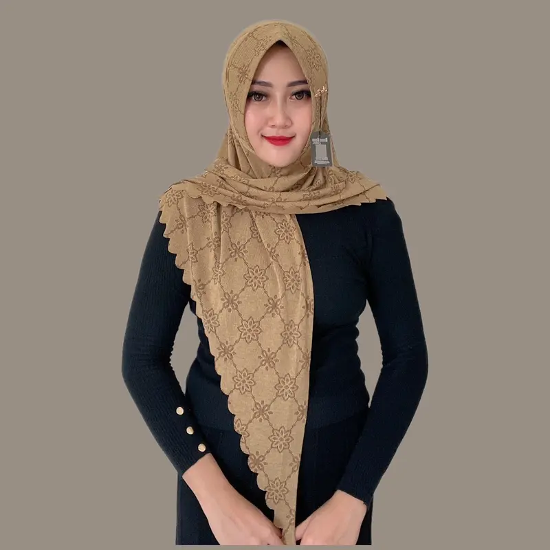 Indah Store - Hijab Instan Segitiga Ped Sabit Jersey Knit Laser Rasipa By Daura Gama Empat Nyaman 6