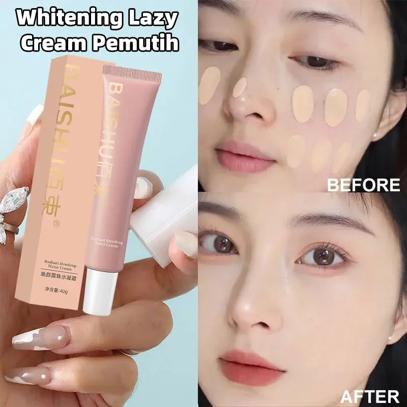 Whitening Lazy Cream Day Cream Penghilang Flek Hitam membandel Krim Siang dan Malam Anti Penuaan Kerut Penuaan Concealer tahan air wajah BB Face Cream Brighten Skin
