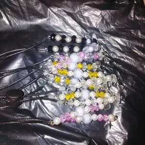3 pc/6 pc Kalung Masker CRYSTAL Strap Mask Hijab 2n1 Tali Masker Strap Masker Hitam Putih