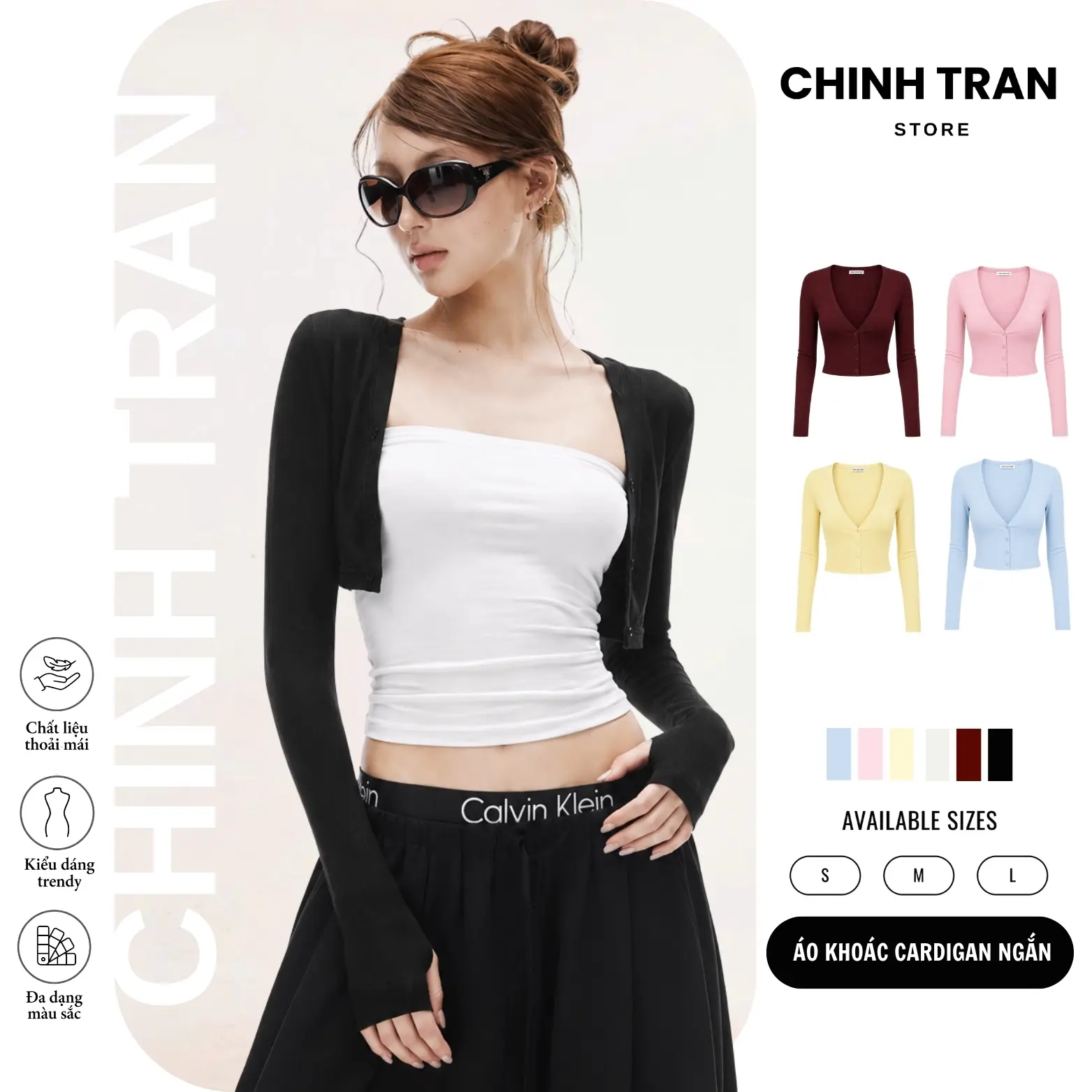 [MÀU MỚI] Áo Khoác Cardigan Basic Hàn Quốc Dáng Ngắn Ôm Body Thun Cotton Nhiều Màu Nữ Tính