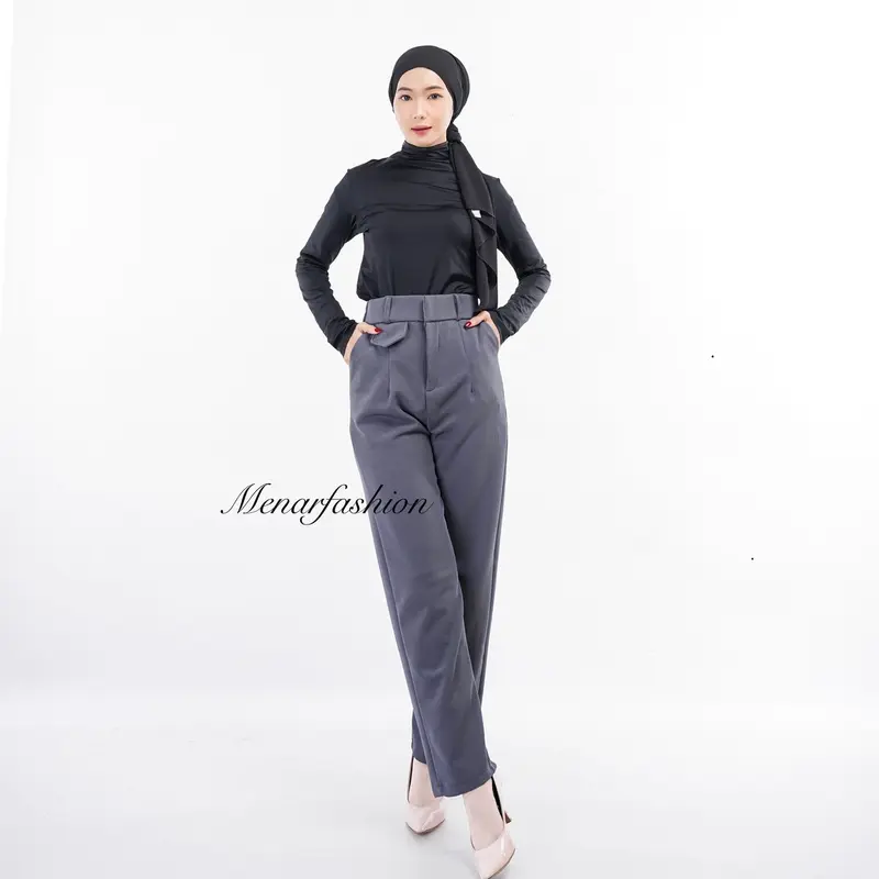 Menar Fashion - Oro Pants Knit Celana Panjang Korean Style / Celana Panjang  Melar  Highwaist Panjang Kulot Panjang Kerja Wanita Basic 5