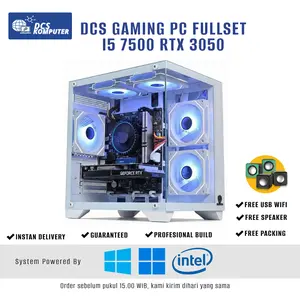 Pc Rakitan Gaming i5 7500 Ram 16GB SSD 512 GB Monitor 24 Inch 100 Hz RTX 3050 6GB - Baru Bergaransi