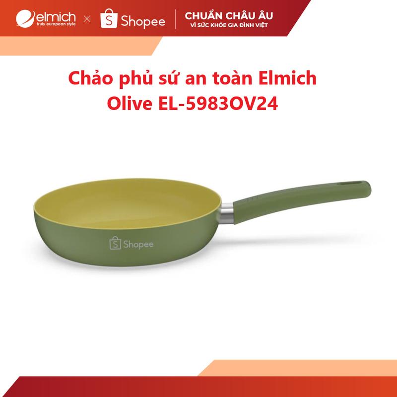 ( Độc quyền chỉ có trên ) Chảo chống dính Ceramic Elmich Olive EL5983 size 24,26cm