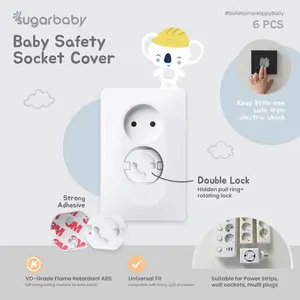 Sugarbaby Baby Safety Socket Cover 6 PCS | Pelindung Colokan Pengaman Stop Kontak Listrik Bayi BPA Free