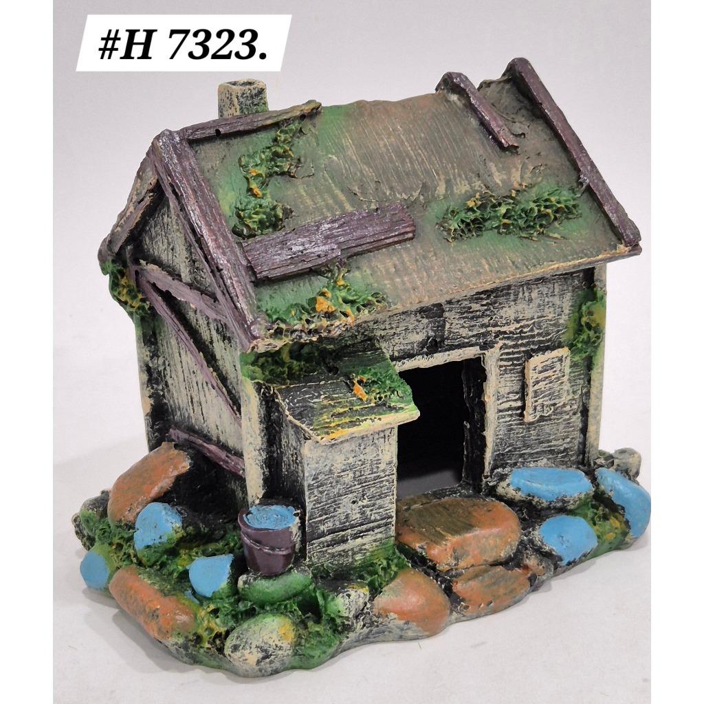 Aquarium Ornament House #7323 Fish Ikan Akuarium Deco Hiasan Tank Wooden Sunken Hut