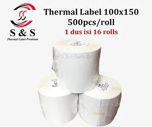 [500pcs] Thermal Label Stiker 100 x 150 x 500 pcs/roll  Ukuran A6 Premium Quality