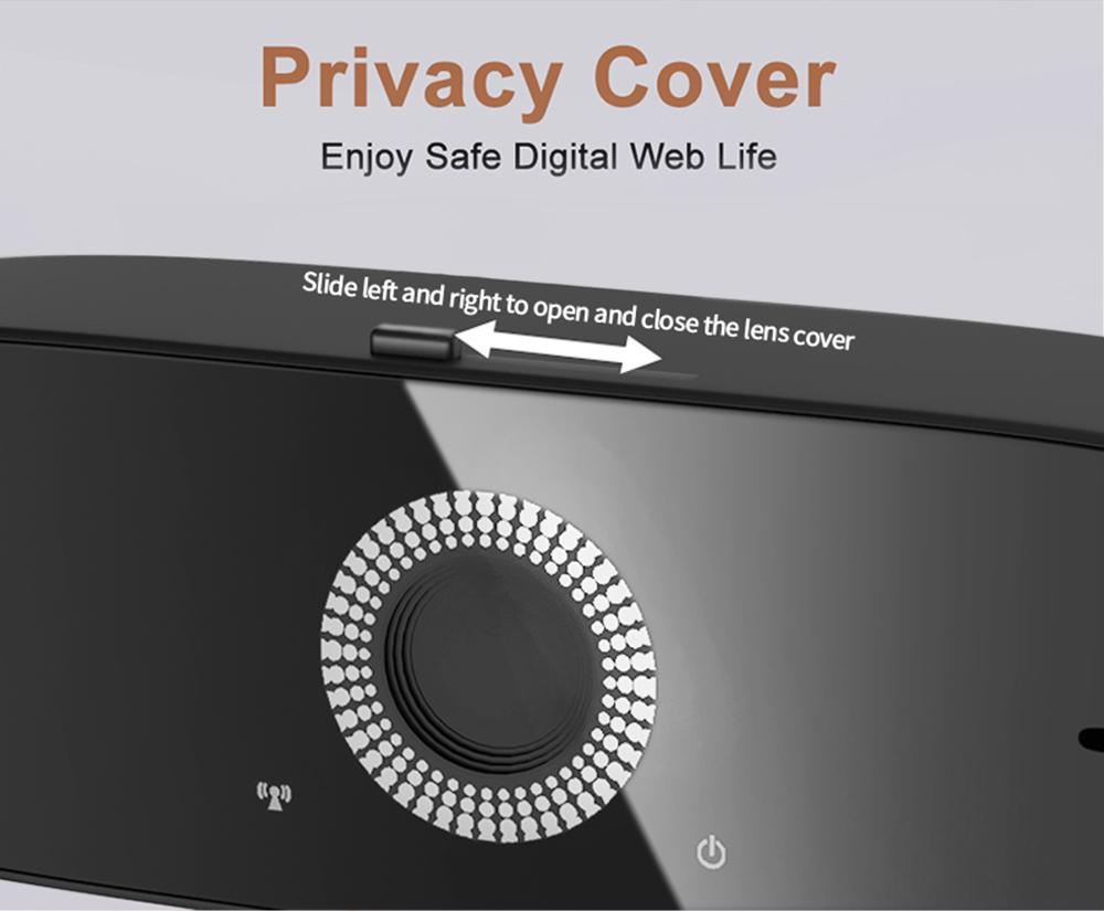 EYD 2K Webcam Autofocus Mikrofon internal Tutup Lensa Privasi Rotasi 360 Untuk USB Laptop Komputer PC Camera PC02 Kamera Windows/Linux/Android/MacOS