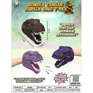 MAINAN ANAK KEPALA DINOSAURUS SARUNG TANGAN DINOSAURUS