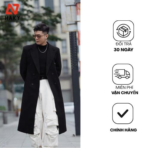 [DƯƠNG MINH HẢI X HAKY] 418 Dáng Dài Áo Mangto Dạ Dáng Dài Form Rộng Cao Cấp Haky, Áo Mangto Nam Dài 6 Cúc Chất Liệu Dạ Cao Cấp HK18, Áo Măng Tô Thiết Kế Có Đệm Vai Menswear