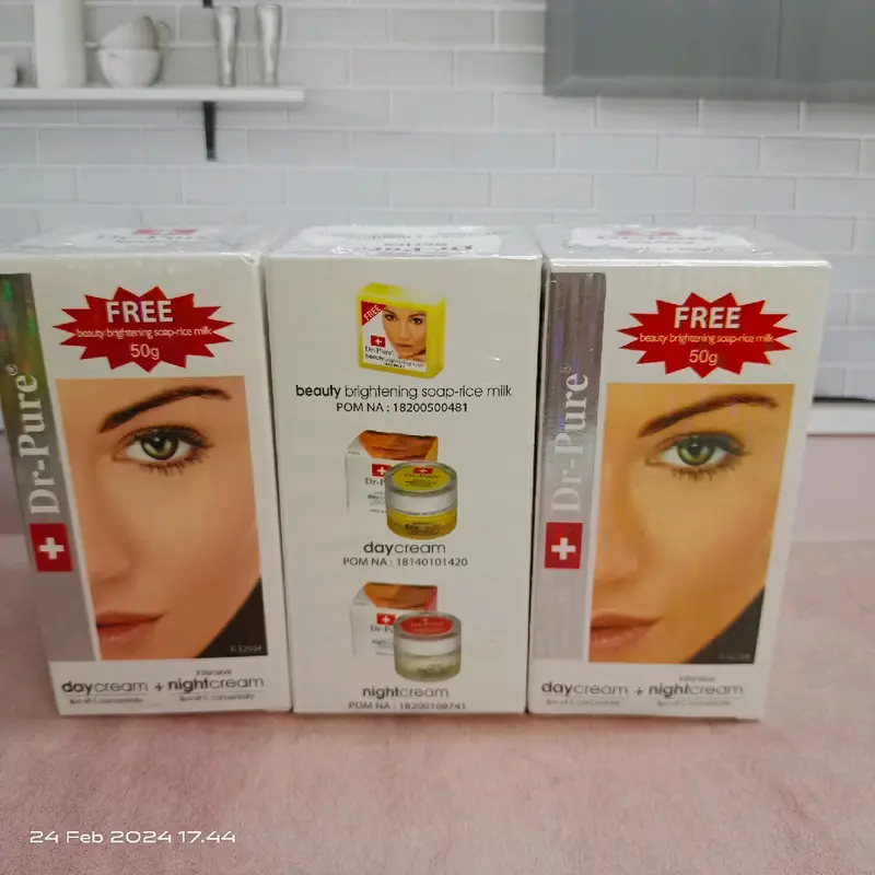 [BPOM]DR PURE SET CREAM SIANG&MALAM free SABUN BEAUTY WHITENING SOAP Pemutihan Semua Jenis Kulit 2